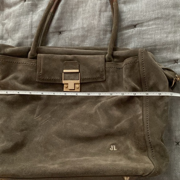 Lanvin grey suede crossbody shoulder bag - Picture 15 of 16